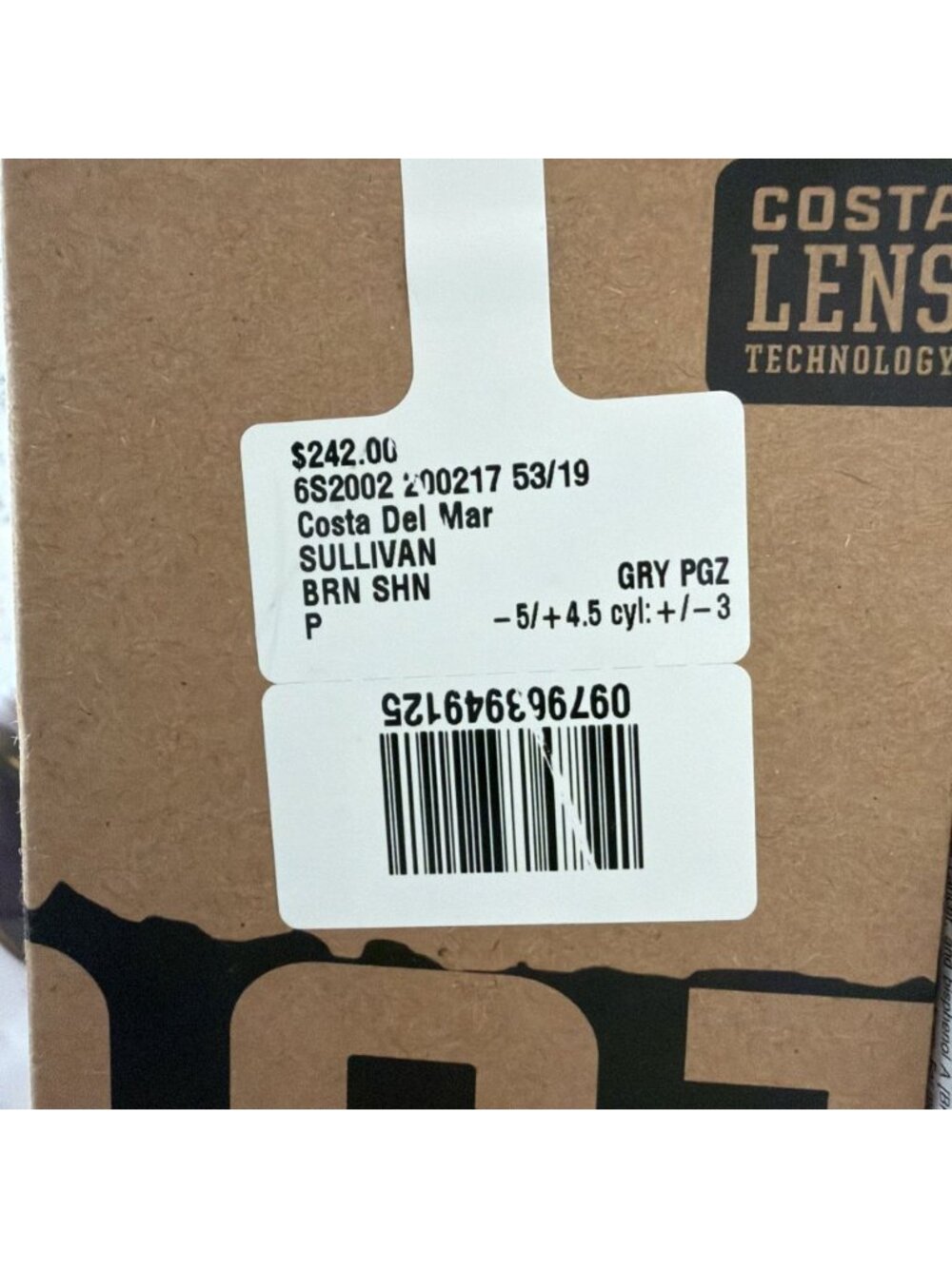 Costa Del Mar Sullivan Sunglasses Polished Salt Marsh Gray Glass 580G - Picture 7 of 7